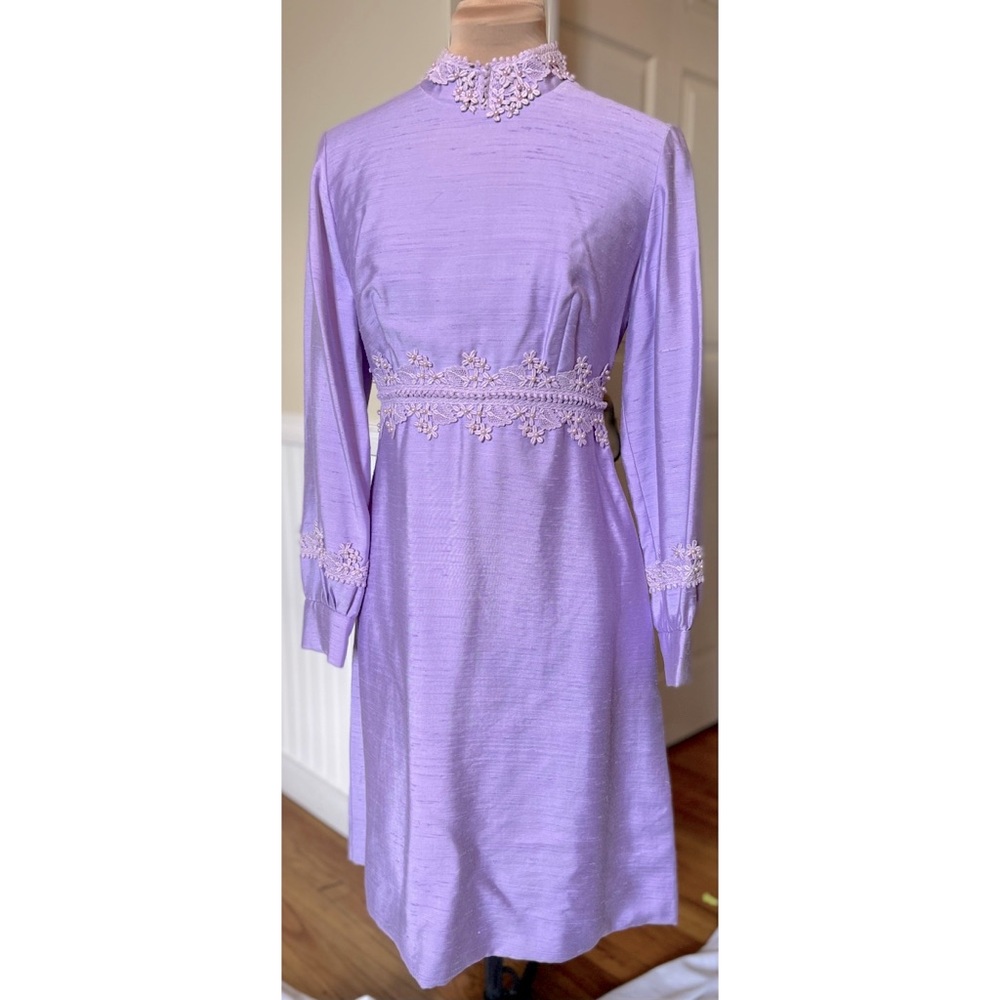 Vintage 1960’s Lilac Sylvia Ann Mod Dress Set with Matching Overcoat